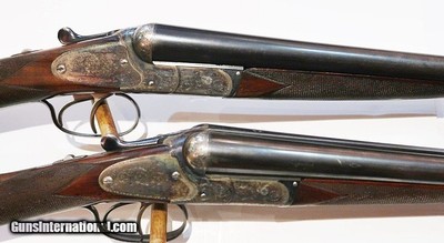 COGSWELL & HARRISON MATCHED PAIR OF SANDHURST SIDEPLATE BOXLOCK 12GA S/S SELF OPENERS