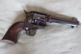 USFA SAA4 3/4" Check. Walnut grips A-Engraved Case Color & Blue 45 Colt Revolver - 3 of 5