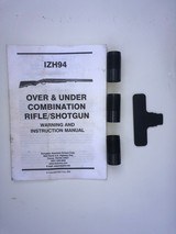 Baikal Model IZH-94 Combo Rifle/Shotgun 30.06 and 3" 12 Gauge, Box, owner's manual choke tubes - 10 of 15