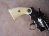 Colt Pre-War Official Police .32-20 Nickel Finish with Special Order Checkered Back Strap & Ivory Grips from 1932 - 10 of 20