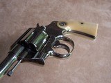 Colt Pre-War Official Police .32-20 Nickel Finish with Special Order Checkered Back Strap & Ivory Grips from 1932 - 16 of 20