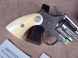Colt Pre-War Official Police .32-20 Nickel Finish with Special Order Checkered Back Strap & Ivory Grips from 1932 - 3 of 20