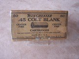 Winchester Full Box of 50 Long Colt .45 Blanks, Early Box & Very Collectible - 1 of 3