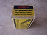 Western .38 Automatic Box of Ammo Colt, Savage Pistol - 4 of 7