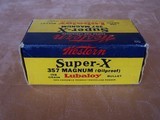 Full box of Pre-War Western SuperX .357 Magnum Ammo, Very Collectible - 3 of 6