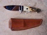 R.J Darby "Loveless Style Drop Point Hunter" with Stag Handle - 1 of 7
