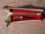 Stag Handle Hand Made Knife, Housed in an Elk Antler Case