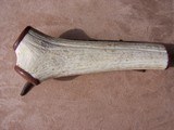 Stag Handle Hand Made Knife, Housed in an Elk Antler Case - 5 of 10