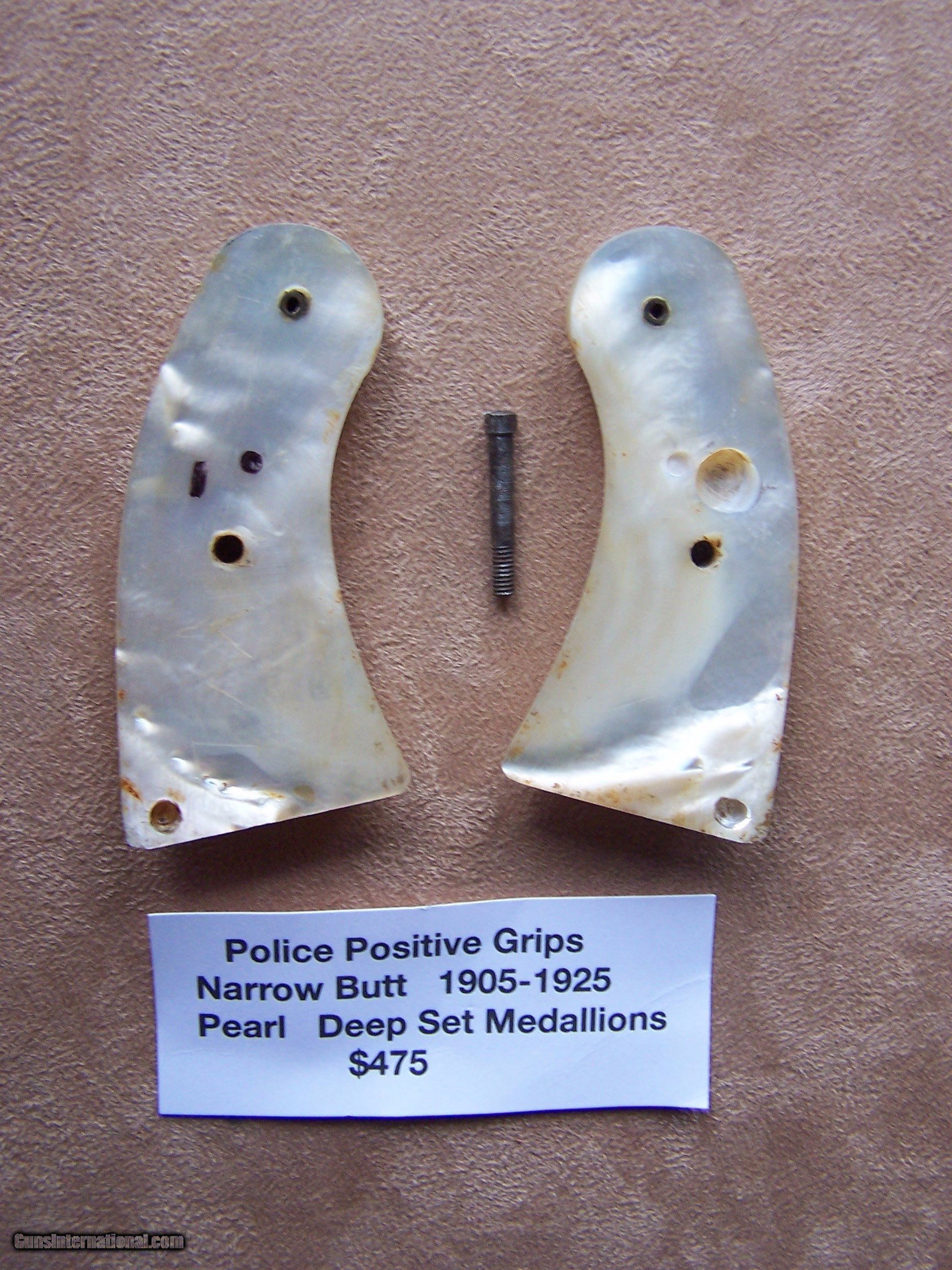 Original Colt Police Positive Pearl Grips With Medallions 8897