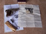 Colt Nickel 1908 .25 Auto in the box with brush & paperwork. Excellent. - 15 of 20