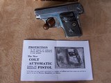 Colt 1908 .25 Auto in the box with paperwork. Early Model Manufactured in 1915. - 8 of 20