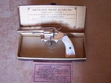 Colt Nickel New Police .32 with a 4” barrel and Pearl grips in the box with paperwork & Colt Letter. Made in 1904 and in excellent condition - 2 of 20