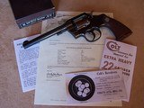 Colt Official Police .22 with 6” Barrel as New with Box & Paperwork S/N 182 - 1 of 20