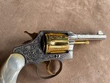 Colt Factory Engraved Nickel Police Positive Special with Gold Cylinder, Hammer & Trigger along with Pearl Grips and Cased - 15 of 20