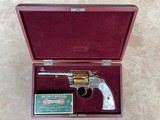 Colt Factory Engraved Nickel Police Positive Special with Gold Cylinder, Hammer & Trigger along with Pearl Grips and Cased - 12 of 20