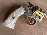 Colt Factory Engraved Nickel Police Positive Special with Gold Cylinder, Hammer & Trigger along with Pearl Grips and Cased - 8 of 20