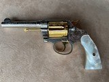 Colt Factory Engraved Nickel Police Positive Special with Gold Cylinder, Hammer & Trigger along with Pearl Grips and Cased - 2 of 20