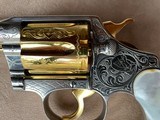 Colt Factory Engraved Nickel Police Positive Special with Gold Cylinder, Hammer & Trigger along with Pearl Grips and Cased - 11 of 20