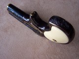Colt SAA .45 and Remington O/U Derringer .41 Engraved & Gold Inlay with Ivory Grips - 17 of 20