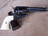 Colt SAA .45 and Remington O/U Derringer .41 Engraved & Gold Inlay with Ivory Grips - 11 of 20