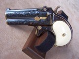 Colt SAA .45 and Remington O/U Derringer .41 Engraved & Gold Inlay with Ivory Grips - 12 of 20