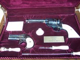 Colt SAA .45 and Remington O/U Derringer .41 Engraved & Gold Inlay with Ivory Grips - 1 of 20