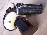 Colt SAA .45 and Remington O/U Derringer .41 Engraved & Gold Inlay with Ivory Grips - 13 of 20