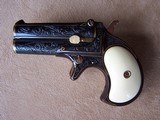 Colt SAA .45 and Remington O/U Derringer .41 Engraved & Gold Inlay with Ivory Grips - 16 of 20
