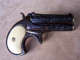 Colt SAA .45 and Remington O/U Derringer .41 Engraved & Gold Inlay with Ivory Grips - 14 of 20