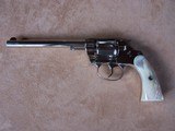 Colt Nickel New Police, 6” barrel, Pearl Grips, .32 Colt, Very Rare