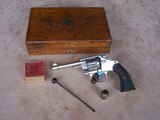 Colt Nickel New Police .32 Revolver from 1902. British proofed and in a period British Wooden Case with Accessories & Colt Archive Letter - 2 of 20