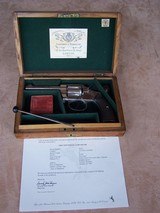 Colt Nickel New Police .32 Revolver from 1902. British proofed and in a period British Wooden Case with Accessories & Colt Archive Letter