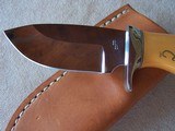 Ray Beers Palm Handle Knife with Scrimshaw of Leopard, Included Leather Sheath, Vintage 1980s - 3 of 7
