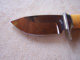 Ray Beers Palm Handle Knife with Scrimshaw of Leopard, Included Leather Sheath, Vintage 1980s - 7 of 7