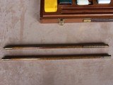 British 12 GA. Shotgun Gun Cleaning case with all accessories. Nickel Oil Bottle, Snap Caps & Shell Remover Tool. Brushes, Cleaning Fluid & Wooden Rod - 11 of 11