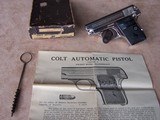 Colt Model 1908 Nickel .25 Auto with original Box and Accessories