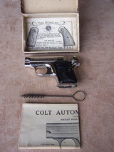 Colt Model 1908 Nickel .25 Auto with original Box and Accessories - 19 of 20