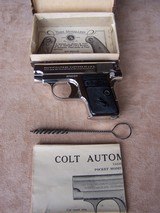 Colt Model 1908 Nickel .25 Auto with original Box and Accessories - 17 of 20