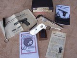 Colt 1908 Nickel .380 Auto with Pearl Grips, Box & Paperwork
