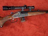 Engraved Ludwig Borovnik of Austria Single Shot Stalking Rifle in 7 mm Magnum with 1 1/2-5 Scope in Claw Mounts. AAA Fancy Walnut Stock. - 5 of 20