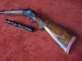 Engraved Ludwig Borovnik of Austria Single Shot Stalking Rifle in 7 mm Magnum with 1 1/2-5 Scope in Claw Mounts. AAA Fancy Walnut Stock. - 16 of 20