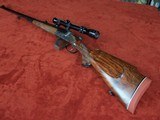 Engraved Ludwig Borovnik of Austria Single Shot Stalking Rifle in 7 mm Magnum with 1 1/2-5 Scope in Claw Mounts. AAA Fancy Walnut Stock. - 2 of 20
