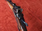 Engraved Ludwig Borovnik of Austria Single Shot Stalking Rifle in 7 mm Magnum with 1 1/2-5 Scope in Claw Mounts. AAA Fancy Walnut Stock. - 15 of 20