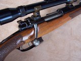 Waffen Dschulnigg Salzburg, Austria custom 30-06 Bolt Action rifle with claw mounted scope, carved stock and game scene engraved - 8 of 20