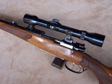 Waffen Dschulnigg Salzburg, Austria custom 30-06 Bolt Action rifle with claw mounted scope, carved stock and game scene engraved - 3 of 20