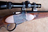 Custom made Ruger full stock falling block single shot .22 caliber rifle with extraordinary wood and engraving - 8 of 20