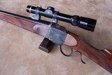 Custom made Ruger full stock falling block single shot .22 caliber rifle with extraordinary wood and engraving - 3 of 20