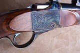 Custom made Ruger full stock falling block single shot .22 caliber rifle with extraordinary wood and engraving - 7 of 20