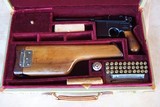 Mauser Broomhandle Cased with Stock & accessories in Trunk Style Case. 1930 C-96 Model chambered in 7.63mm.