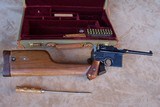 Mauser Broomhandle Cased with Stock & accessories in Trunk Style Case. 1930 C-96 Model chambered in 7.63mm. - 14 of 20